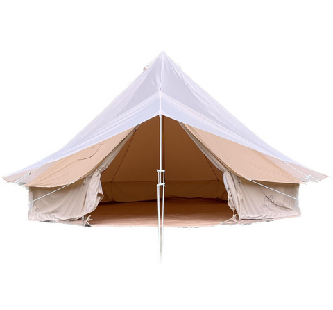 Regenhoes voor de glamping tent